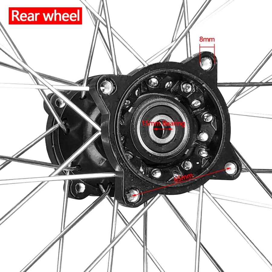 【並行輸入品】Togarhow 90/100 14inch Rear Wheel Tire and Rim Inner Tube with 15mmの画像