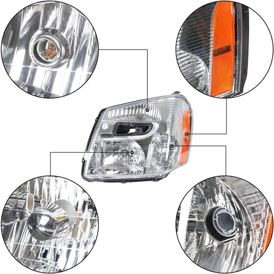 【並行輸入品】munirater ヘッドライトアセンブリ クロームハウジング 運転席側 ヘッドランプ 交換用 2005-2009 Equinox アンの画像