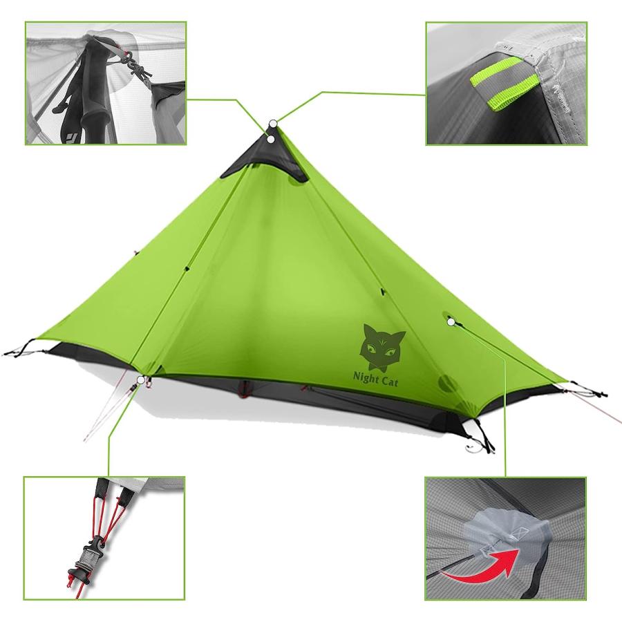 Night Cat 超軽量1 人用テント ワンポール 登山 Amazon.co.jp: Night Cat