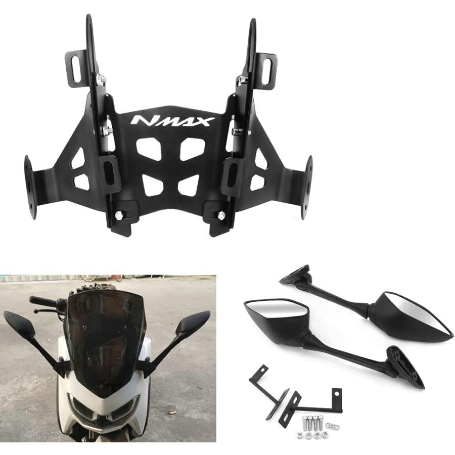 【並行輸入品】HEINMOモーターサイクルハンドルバーサイドリアビューステントアダプターブラケットミラーホルダーサポートアクセサリーNmax155 2の画像