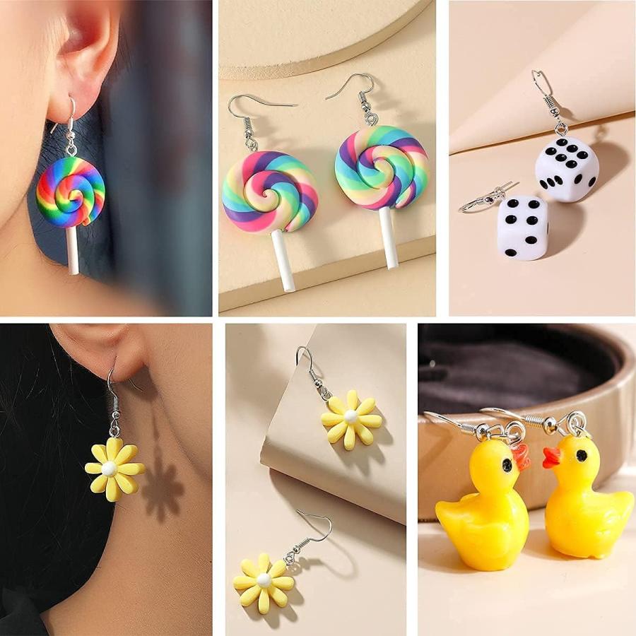 良品質 SONNYX 25 Pairs Weird Earrings Funny Earrings Cute Earrings Aesthetic Earrings Quirky Earrings Planet Astronaut Moon Stars Earrings Set Gummy Bear