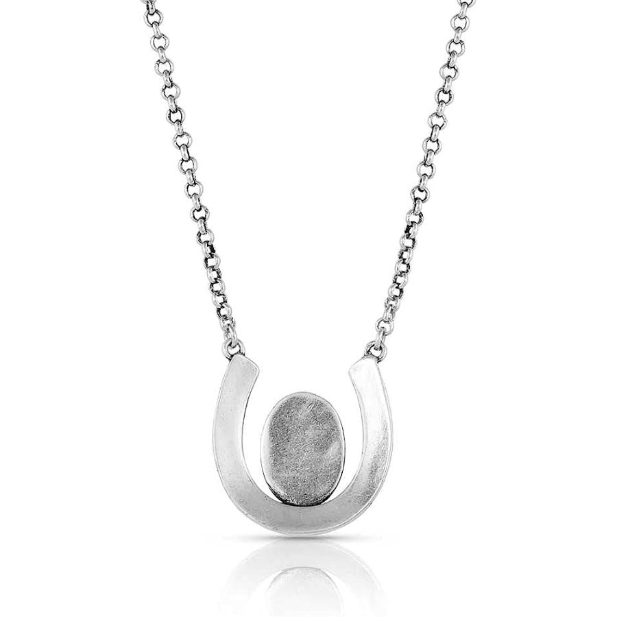 【並行輸入品】Montana Silversmiths ウエスタンライフスタイル ターコイズネックレス (幸運の蹄鉄付き) 金属 宝石なし　