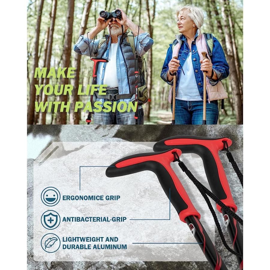 【並行輸入品】G2 Hiker トレッキング ハイキングポール 伸縮式 / アルミニウム合金/ 快適 TPEハンドル / 自動調節可能なストラップ /_2