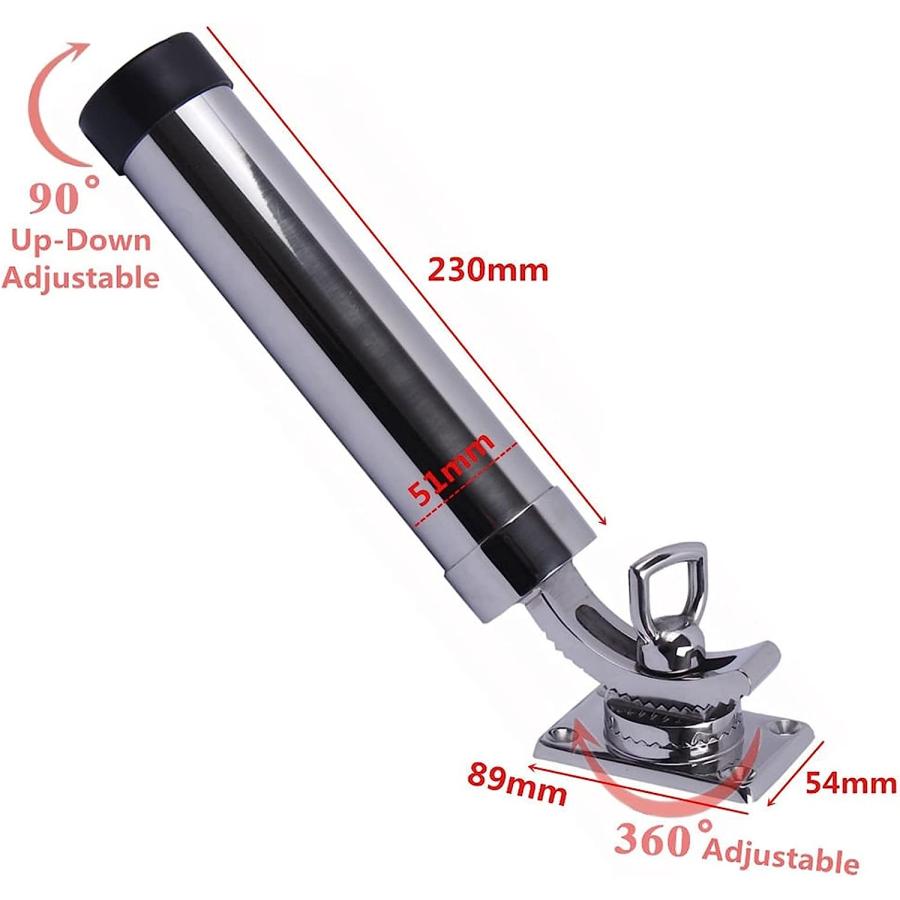【並行輸入品】XMEIFEI PARTS Adjustable Fishing Rod Holder Deck Mount 316 Stainless_2
