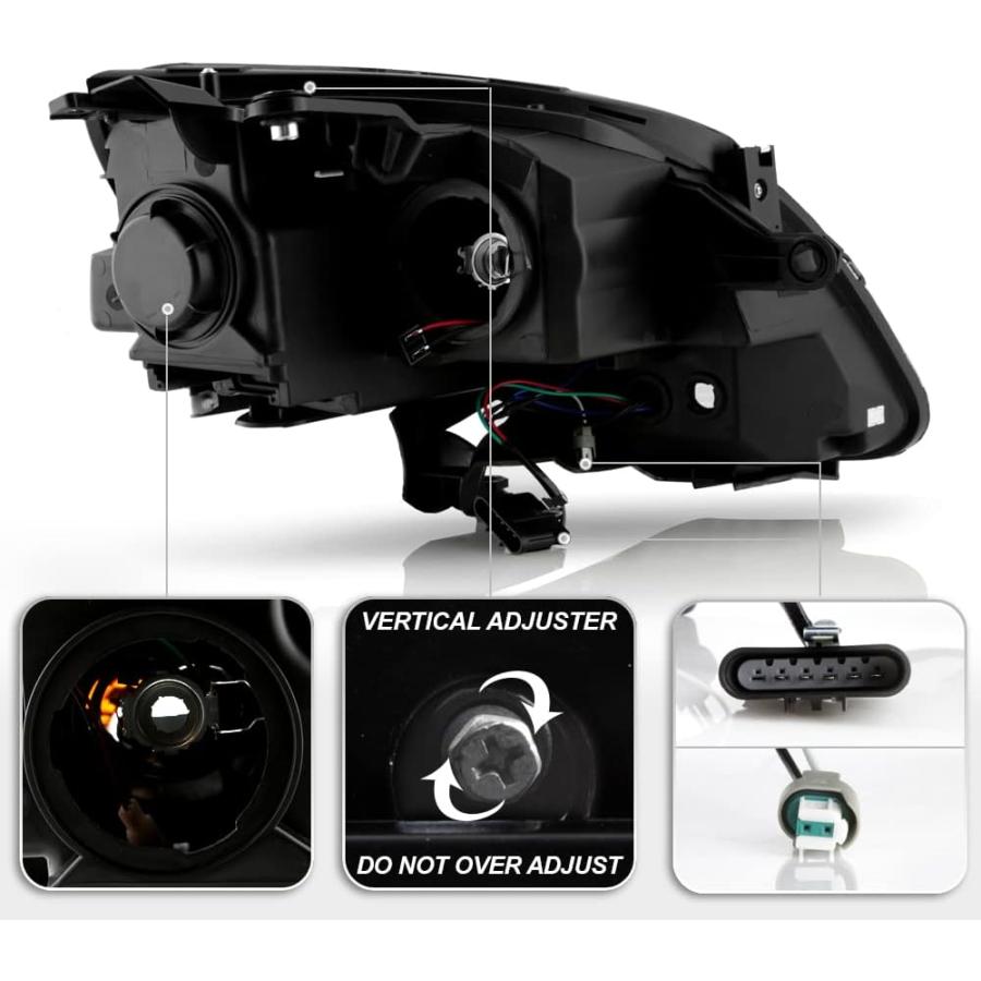 【並行輸入品】ACANII - [ハロゲンモデル] 2007-2012 GMC Acadia ブラック LED チューブ プロジェクター ヘッドライトの画像