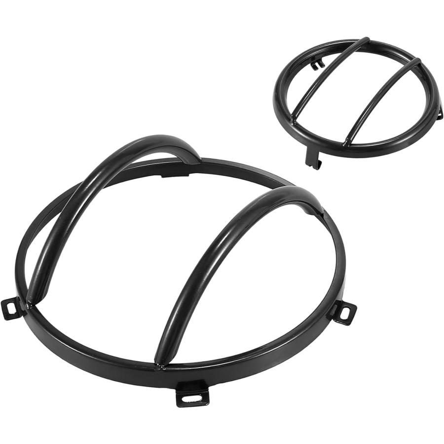 【並行輸入品】X AUTOHAUX ヘッドライトウィンカーグリルガードプロテクターカバーキット ジープ ラングラー JK ブラック ヘッドライト ウィの画像