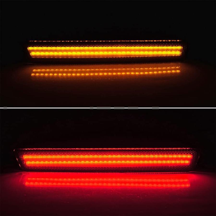 【並行輸入品】Anzios Smoked Lens Amber Red LED Side Marker Light Replacement for D_1