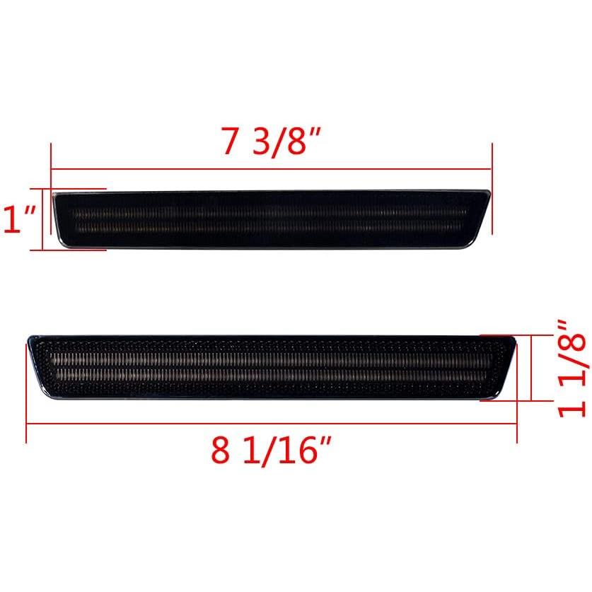 【並行輸入品】Anzios Smoked Lens Amber Red LED Side Marker Light Replacement for D_2