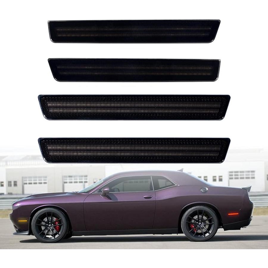 【並行輸入品】Anzios Smoked Lens Amber Red LED Side Marker Light Replacement for D_4
