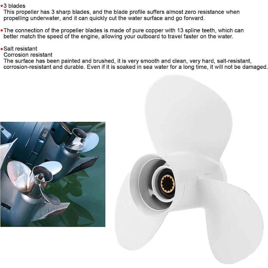 【並行輸入品】Outboard Prfor Opeller Boat Aluminum Alloy Prfor Opeller 3 Blades 13の画像