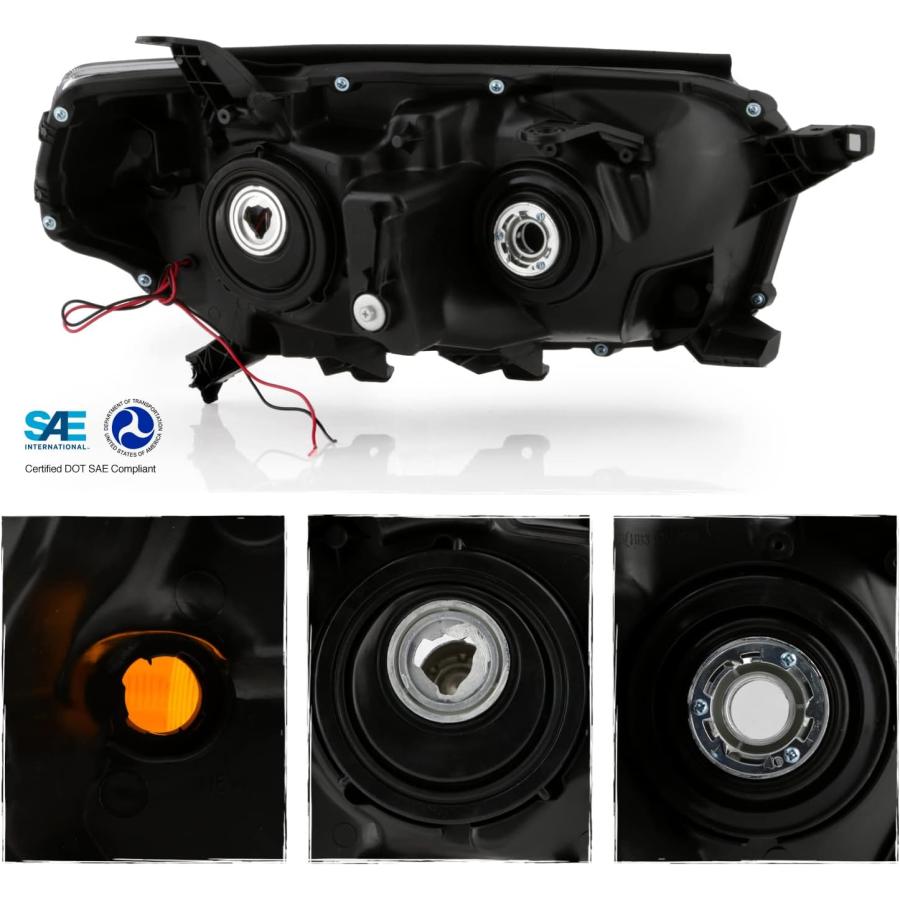 【並行輸入品】AKKON - 2010-2013 トヨタ 4Runner [C-Tube Bar] LED パーキング ブラック ヘッドライト ペアの画像