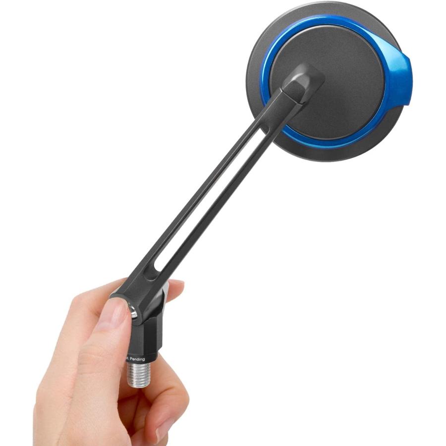 並行輸入品】KiWAV オーラー バイクミラー 黒と青 M10 1.25ピッチ 汎用