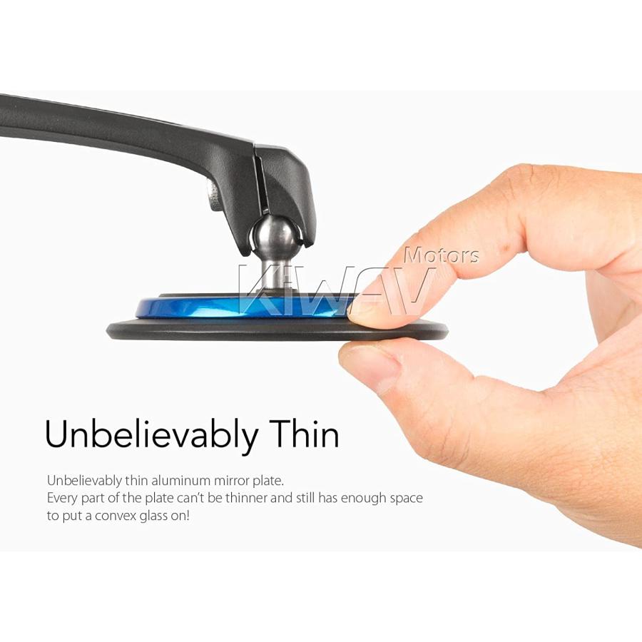 並行輸入品】KiWAV オーラー バイクミラー 黒と青 M10 1.25ピッチ 汎用