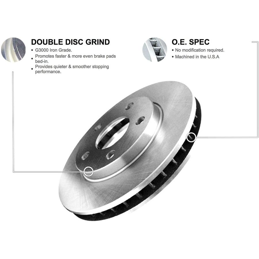 R1 Concepts Rear Brakes and Rotors Kit Rear Brake Pads Brake Rotors