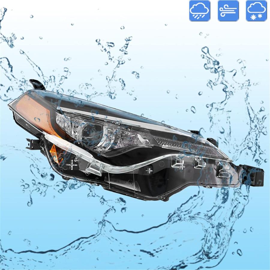 【並行輸入品】munirater フロント右 LEDプロジェクターヘッドライトヘッドランプアセンブリ アンバーコーナー付き 助手席側交換用 カローラ_6