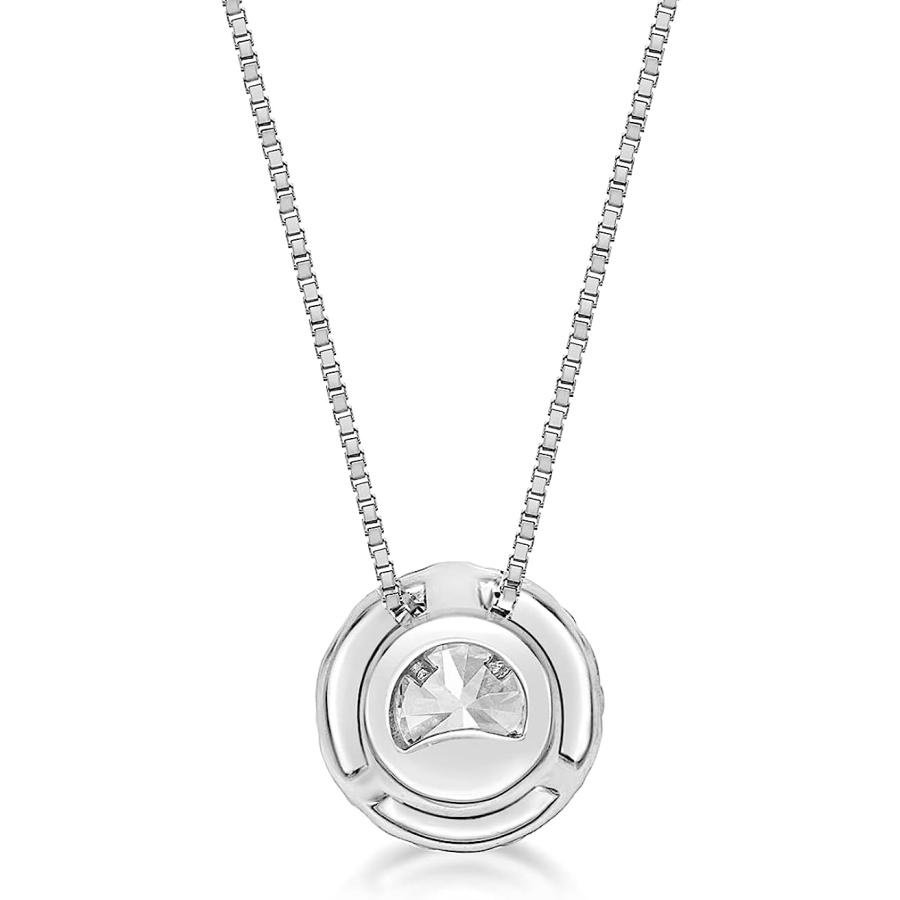 【並行輸入品】1/2 Carat Lab Grown Diamond Round Halo Pendant Necklace for Women inの画像