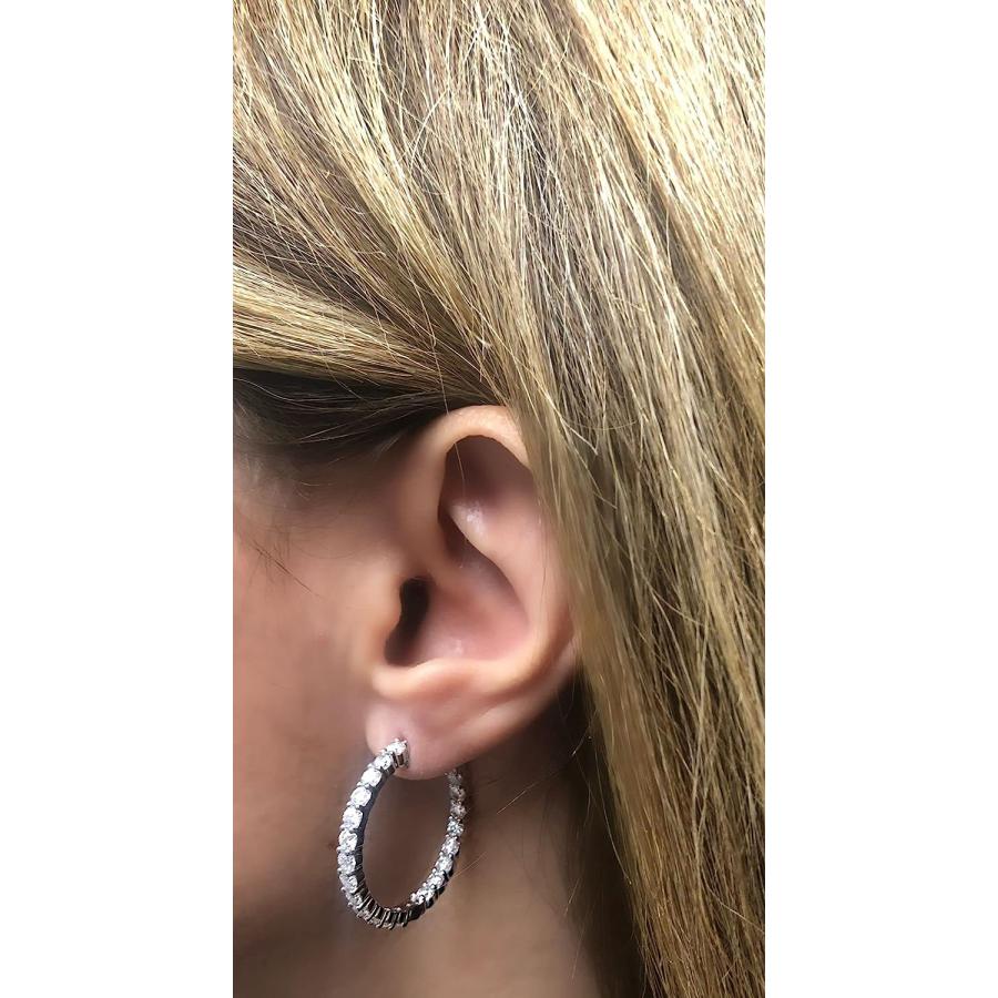 【並行輸入品】4 1/4 Carat Moissanite Inside Out Hoop Earrings for Women in 925 Steの画像