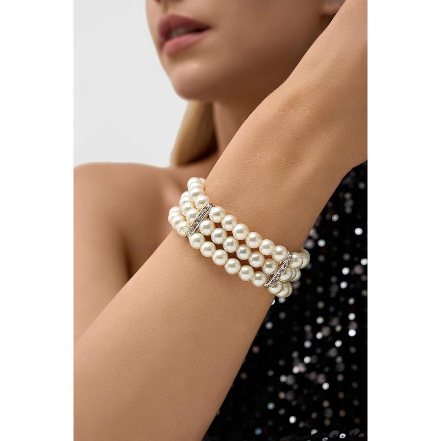 【並行輸入品】BABEYOND 1920年代 フラッパー イミテーションパールブレスレット グレートギャツビーパールブレスレット 狂騒 20年代 アクの画像