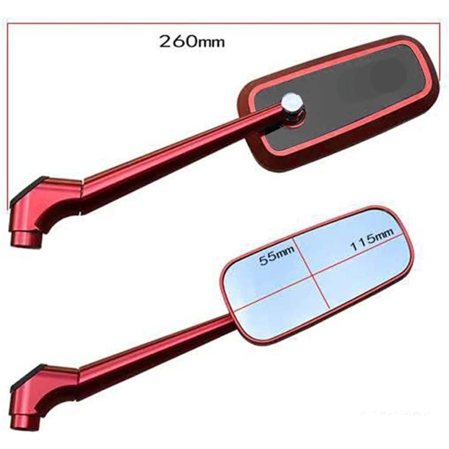 Motorcycle Rear View Mirror Side Mirrors for Honda CB CBR 650R CB400 CB500X/F CB300R CB190R CB650F CB1000R CB1100 for Yamaha MT-09 (Color : Blue)
