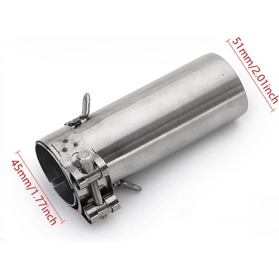 【並行輸入品】Riloer Motorcycle Middle Link Pipe 51mm Stainless Steel Slip On Exhaの画像