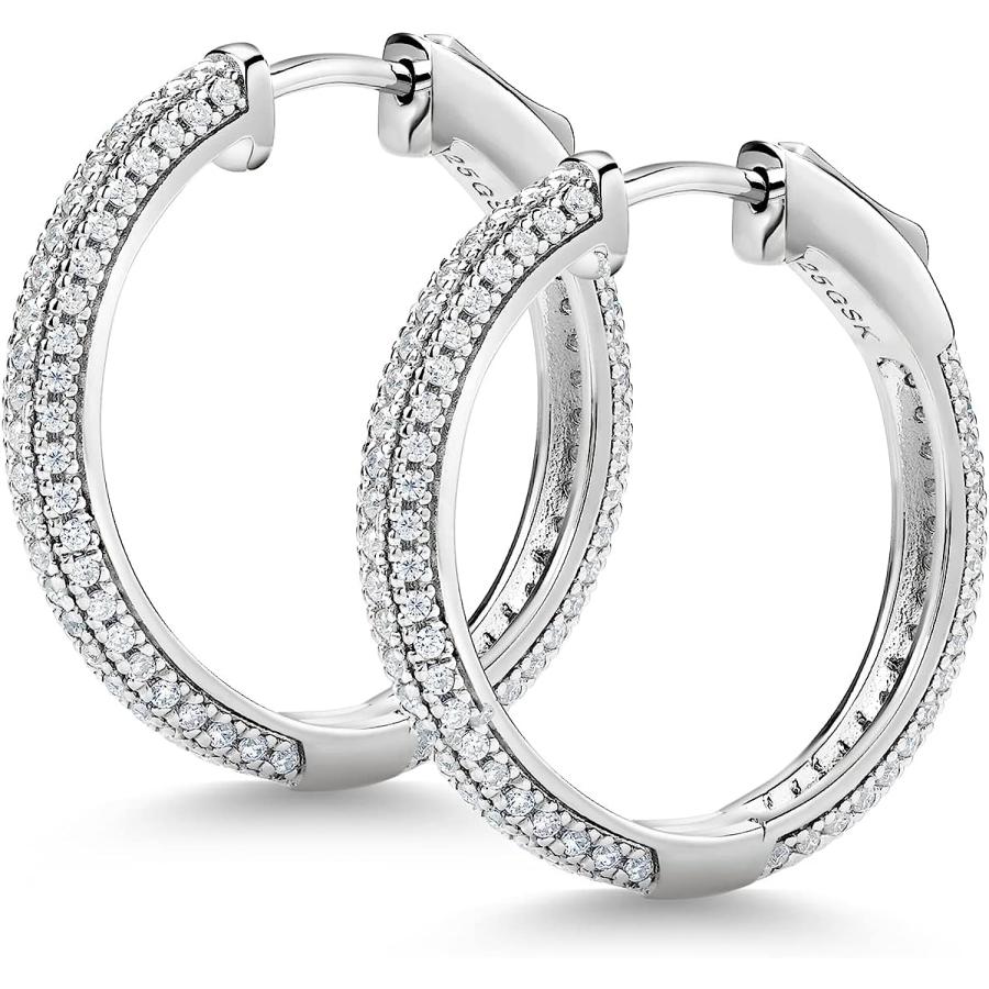 【並行輸入品】Gem Stone King 1.20カラット ラウンドブリリアント シルバー925 ピアス　_1