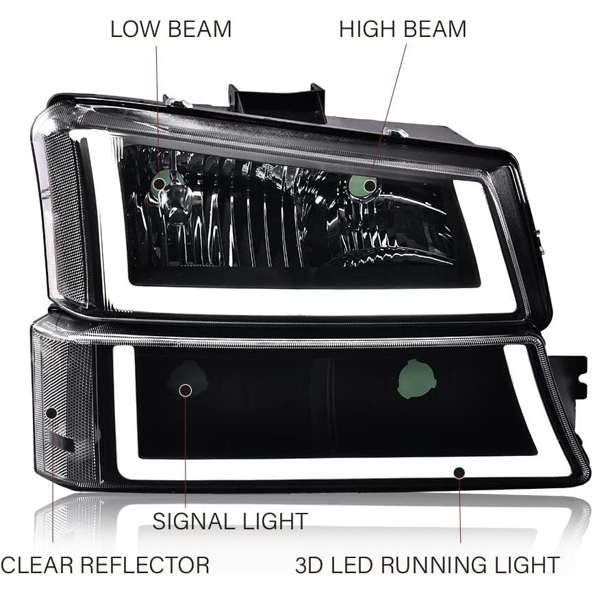 【並行輸入品】PIT66 LEDヘッドライト 03-06 シボレー シルバラード 1500 2500 3500 HDモデル/03-06 アバランチ 1の画像