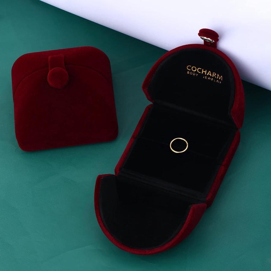 【並行輸入品】COCHARM 14K ソリッドゴールド シームレスノーズリング 16G セプタムリング 18G ヒンジ付きセグメントリング ボディピアの画像