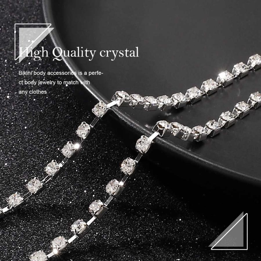 【並行輸入品】Asooll Silver Crystal Leg Chain Glitter Love Thigh Chain Rhinestone_3