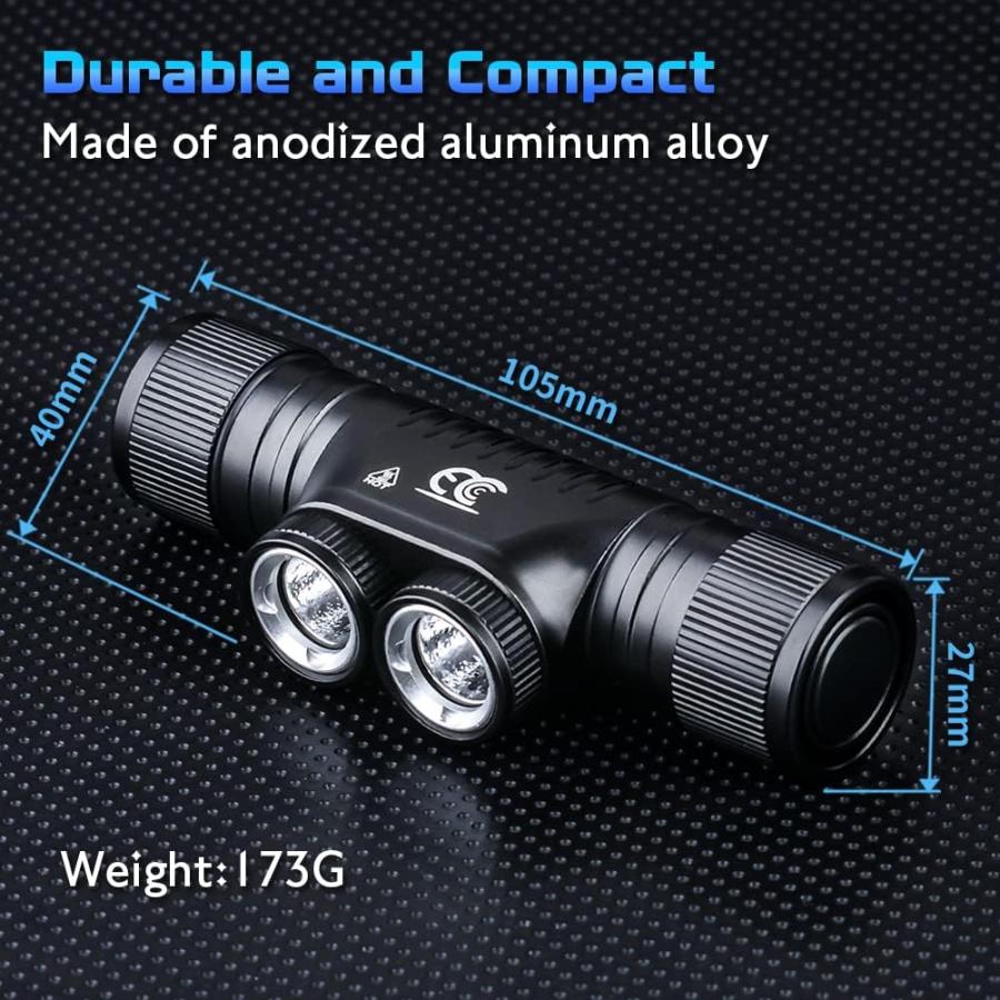 【開店記念セール！】 MCCC Rechargeable Headlamp 1000 Lumens Flashlight IP68 Waterproof with USB Charge Light Gear for Diving Fishing Hiking Camping Outdoor Head Lamp