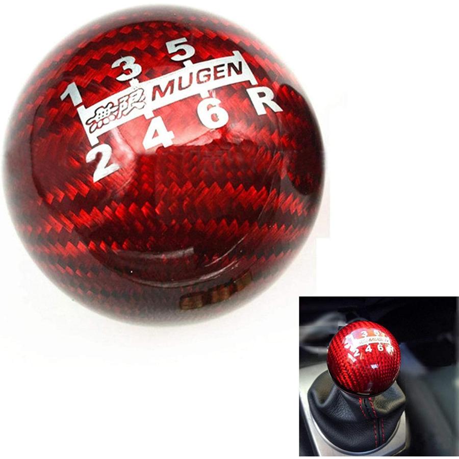 6 Speed Shift Knob  Carbon Fiber Shift Knob  Black / Red Shift Knobs Real F