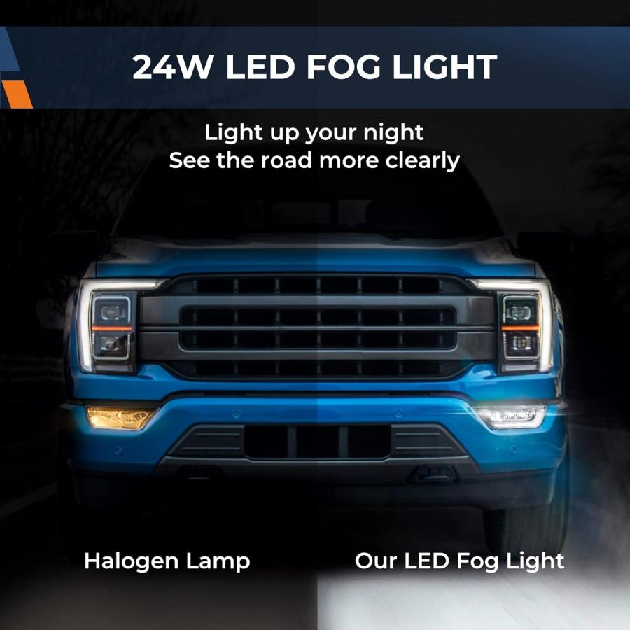 【並行輸入品】ISSYAUTO 交換用LEDフォグランプ F150 2021 2022対応 フォグライト組み立てキット ランニングライト 防水 LED_2