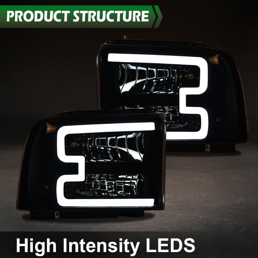 【並行輸入品】VRracing LED DRL BAR ヘッドライトアセンブリ 2005-2007 Ford F250 F350 F450 F550_7