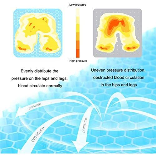 売り切り商品 Gel Seat Cushion 2.4 Inch Thick Double Thicken Layer Relief Tailbone Pressure Breathable Honeycomb Design Gel Cushion with Washable Non-Slip Cov