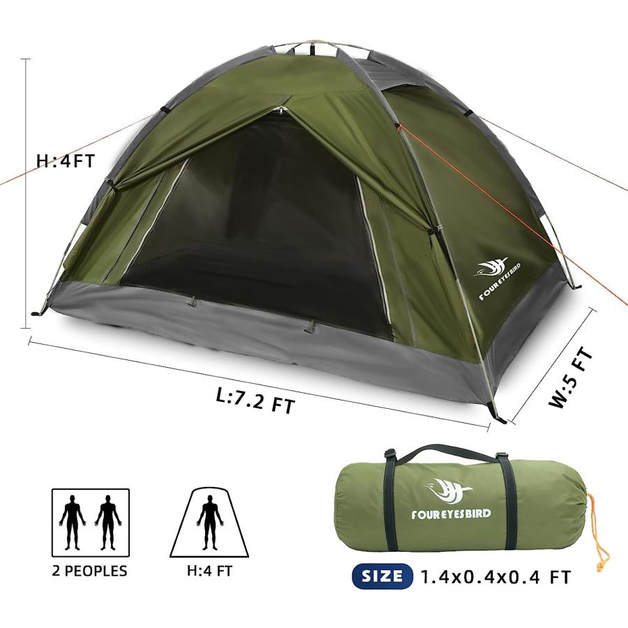 Arctic Lemmings 2 Person Tents for Camping  Waterproof Camping Hiking Tent  7.2×5×4 Feet Lightweight Backpacking Tent (Army Green)　並行輸入品｜dep-dreamfactory｜02