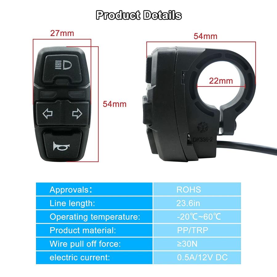 【並行輸入品】Motorcycle Head Light Turn Signal Switch Motorcycle Headlights Hornの画像