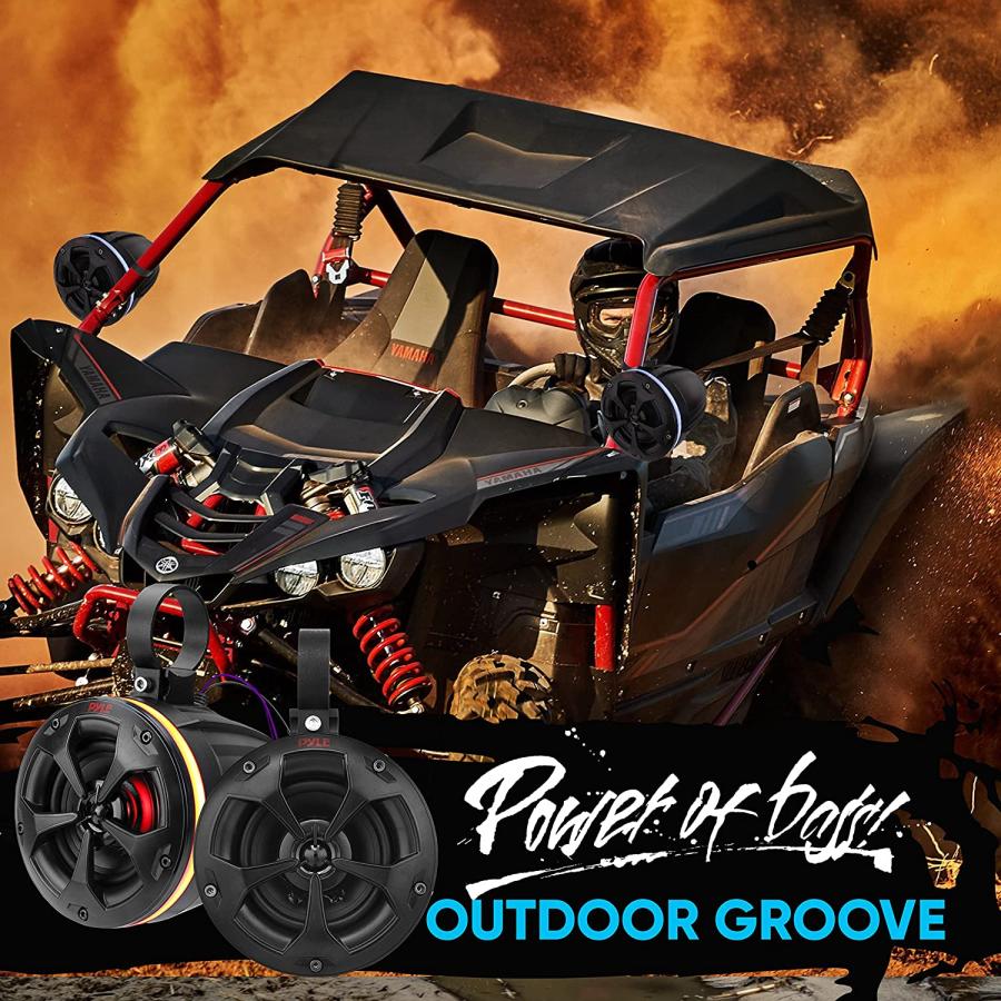 【並行輸入品】PyleUsa Waterproof Off-Road Speakers with Amplifier 4 Inch 800W 4-Chの画像