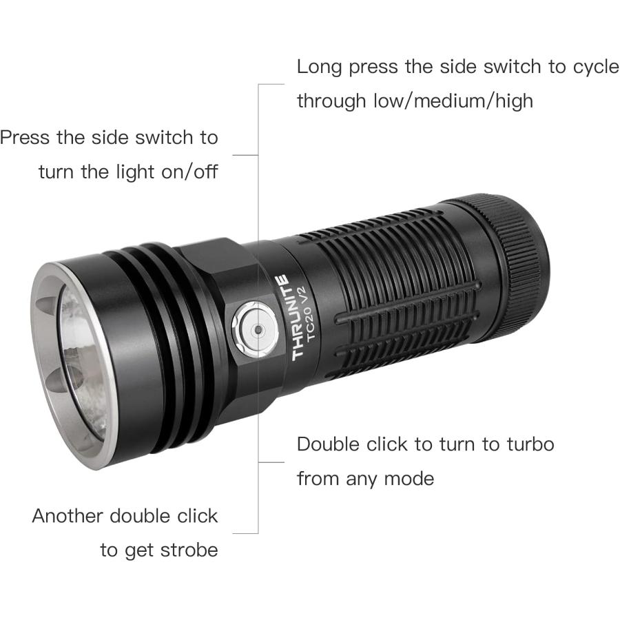 並行輸入品】ThruNite TC20 V2 Handheld Flashlight High 4068 Lumen