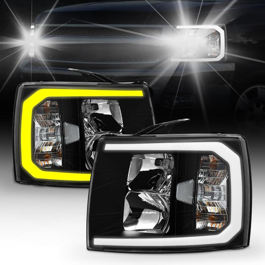 シルバラード　07- ヘッドライト左右SET 新品 並行輸入品】ADCARLIGHTS 2007-2014 シルバラード LED チューブ