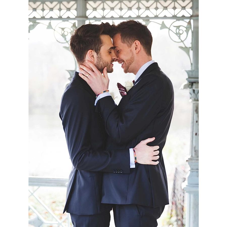 【並行輸入品】レインボー プライド ブレスレット LGBT ハンドメイド ストリング ブレスレット または &レズビアン LGBTQ 2個 その他_1