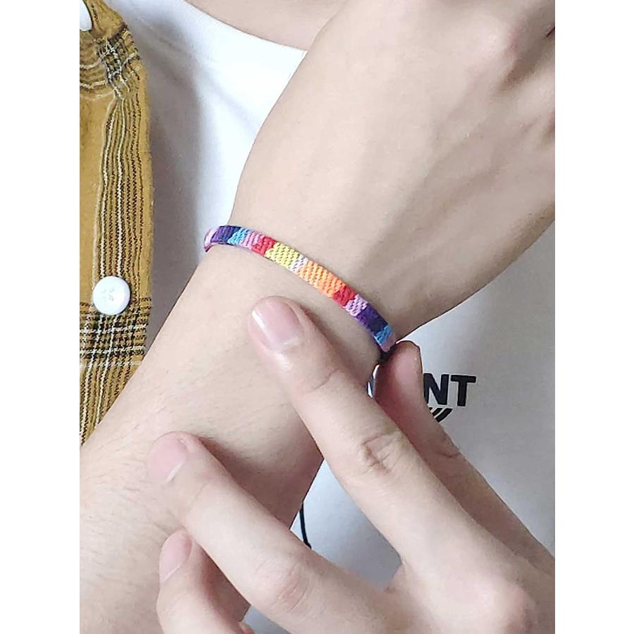 【並行輸入品】レインボー プライド ブレスレット LGBT ハンドメイド ストリング ブレスレット または &レズビアン LGBTQ 2個 その他_3