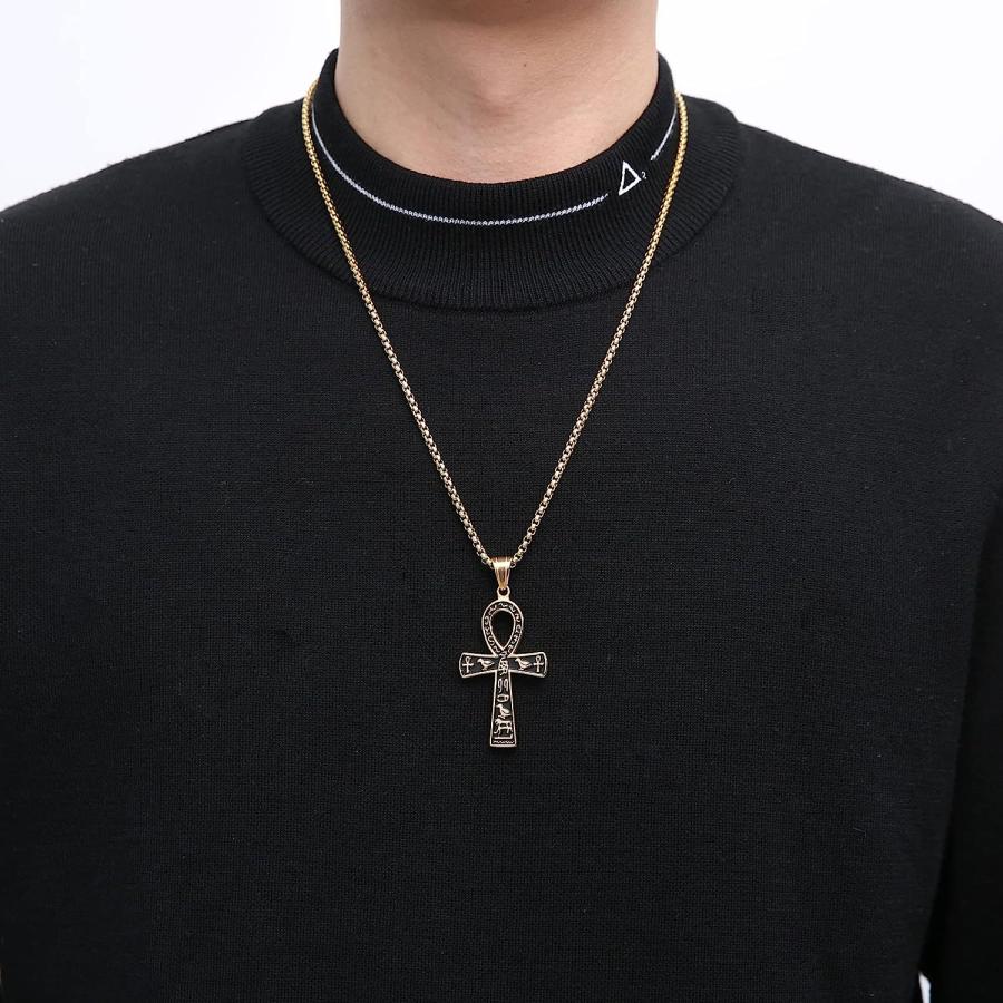 並行輸入品】HZMAN ステンレススチール ラージ アンククロス