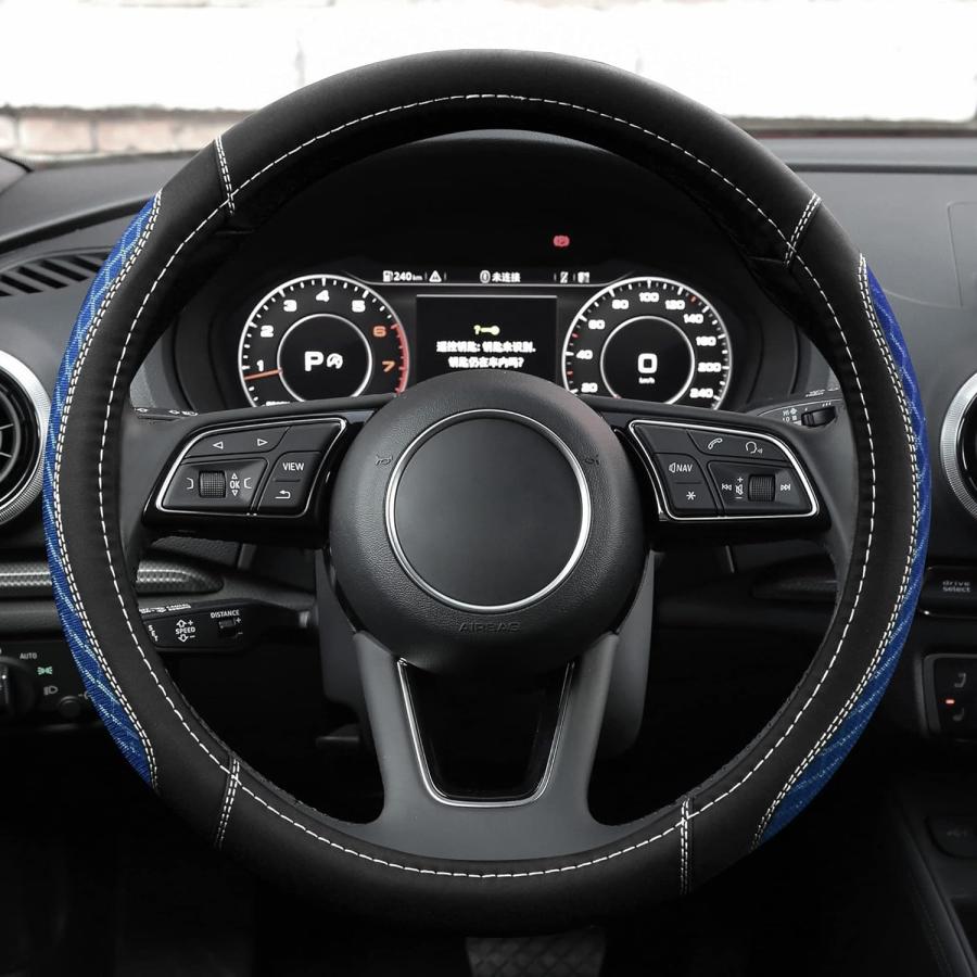 BOKIN Car Steering Wheel Cover for Men Women  Microfiber Leather Viscose  Breathable Mesh  Sweatproof Warm in Winter and Cool in Summer  Universal｜dep-dreamfactory｜02