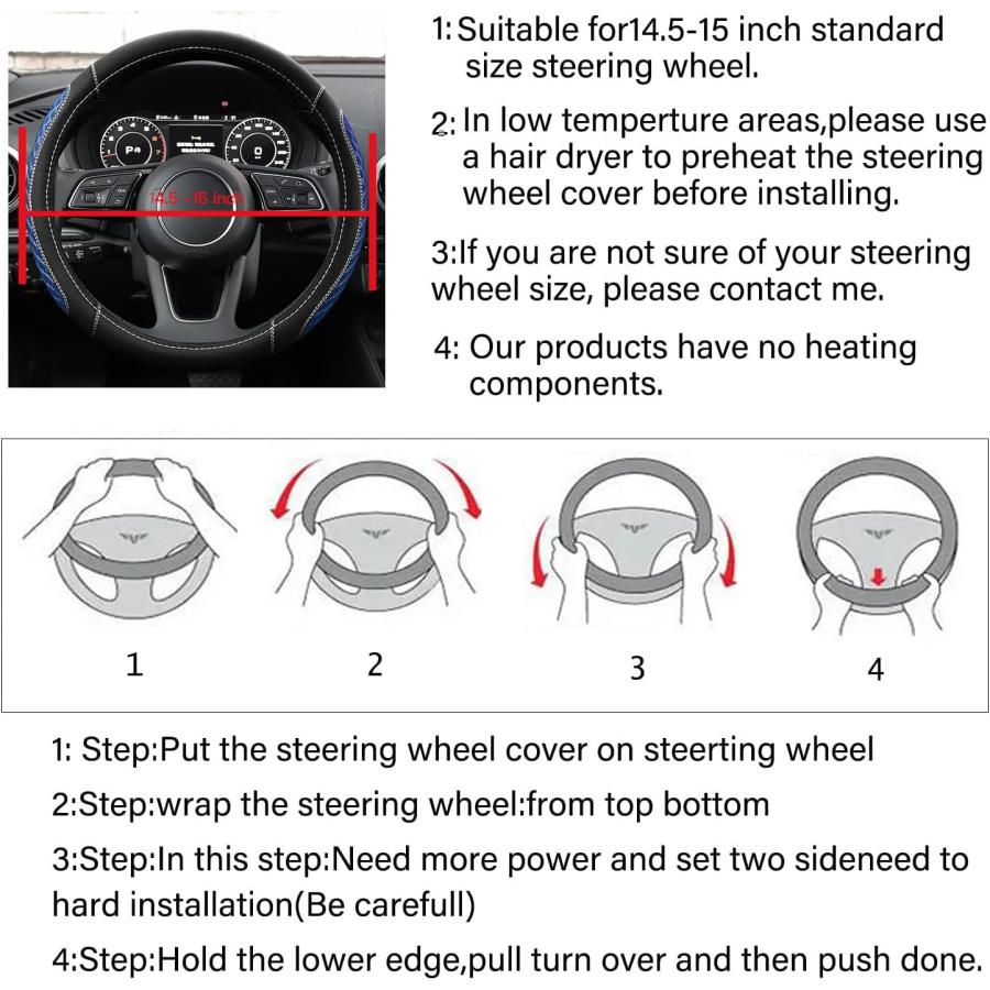 BOKIN Car Steering Wheel Cover for Men Women  Microfiber Leather Viscose  Breathable Mesh  Sweatproof Warm in Winter and Cool in Summer  Universal｜dep-dreamfactory｜06