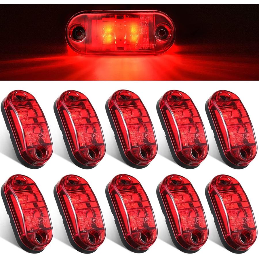10 Pieces 2.5 Inch 2 Diode Trailer Side Marker Light LED Trailer Marker