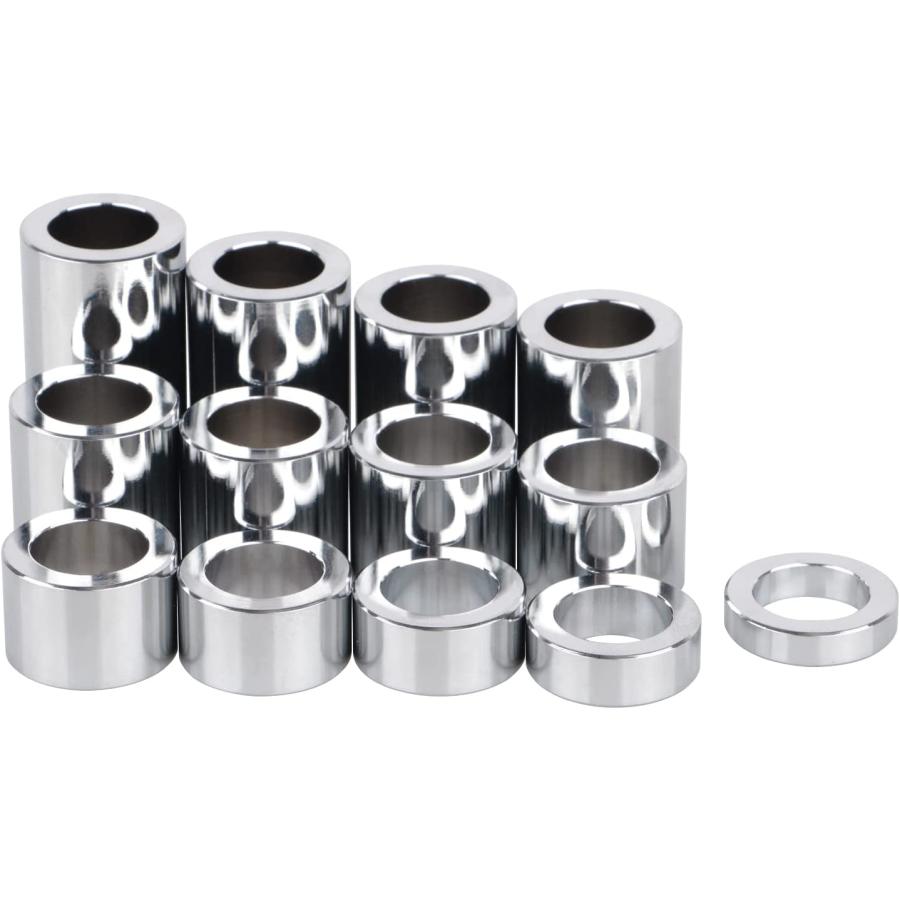 ID-3/4 OD-1-1/8 WHEEL AXLE SPACER KIT - 14 PCS. - HARLEY - 7 PAIRS - ALUMINUM e