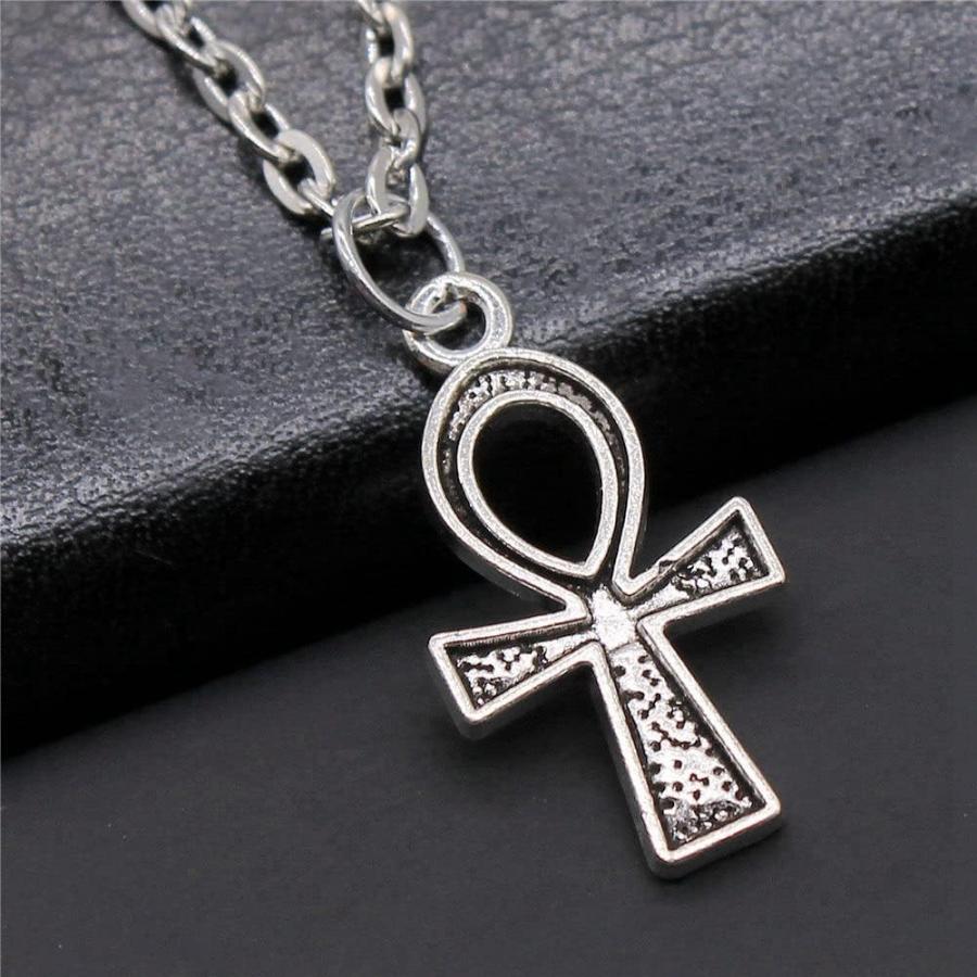 14K Ankh Cross Charm ペンダント&K10YGチェーンセット Real 14k