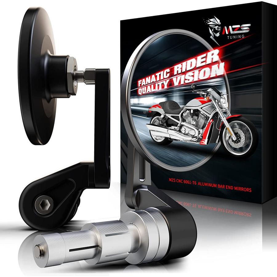 REPAIROCK 1 Set Motorcycle Rear View Mirrors Bar End Side Mirrors Mount Universal Adjustable Aluminum Alloy Plastic Black M10 M8 Prismatic Shape - View #11