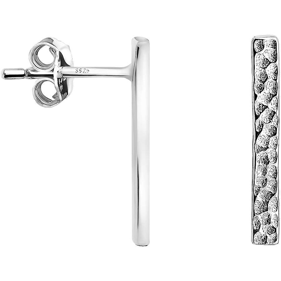 SOFIA 【並行輸入品】SOFIA MILANI Women's Earrings 925 Silver Hammered Bar