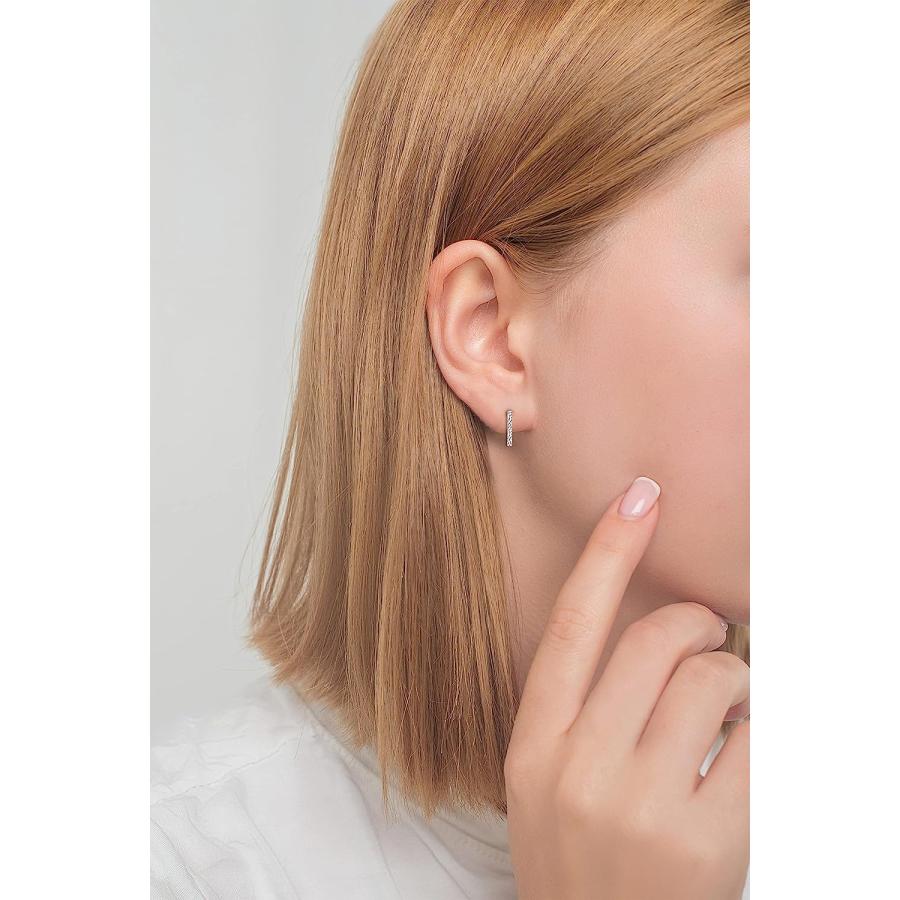 SOFIA MILANI - Women's Earrings 925 Silver - Hammered Bar Stud Earring - E1378　並行輸入品｜dep-dreamfactory｜02