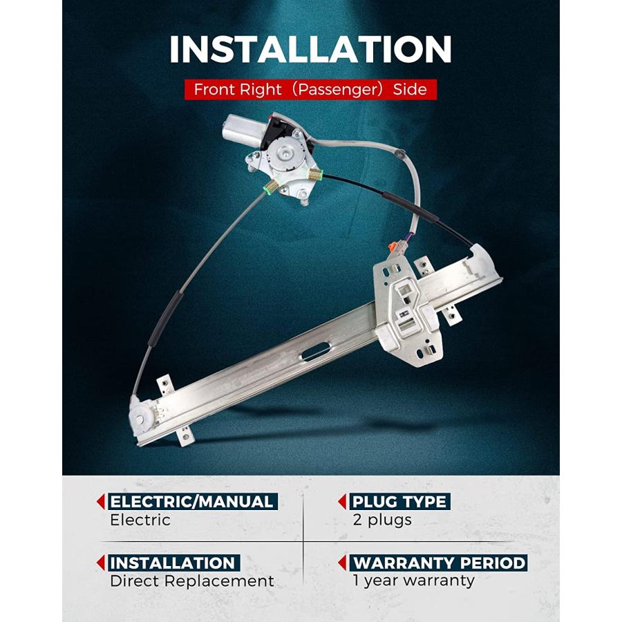 【並行輸入品】KAX 748-132 Power Window Regulator with Motor Assembly Front